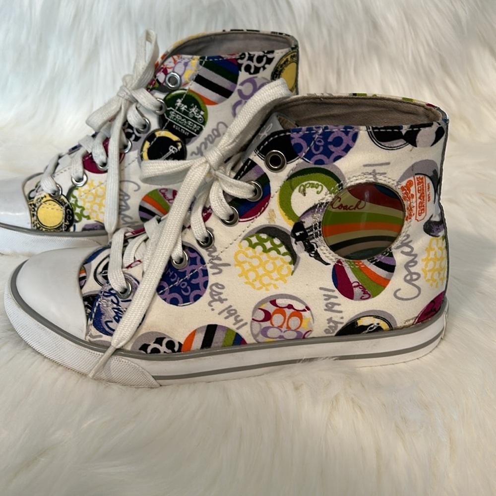 COACH Logo Sneakers Fit 5.5 to 6 - Picture 7 of 14